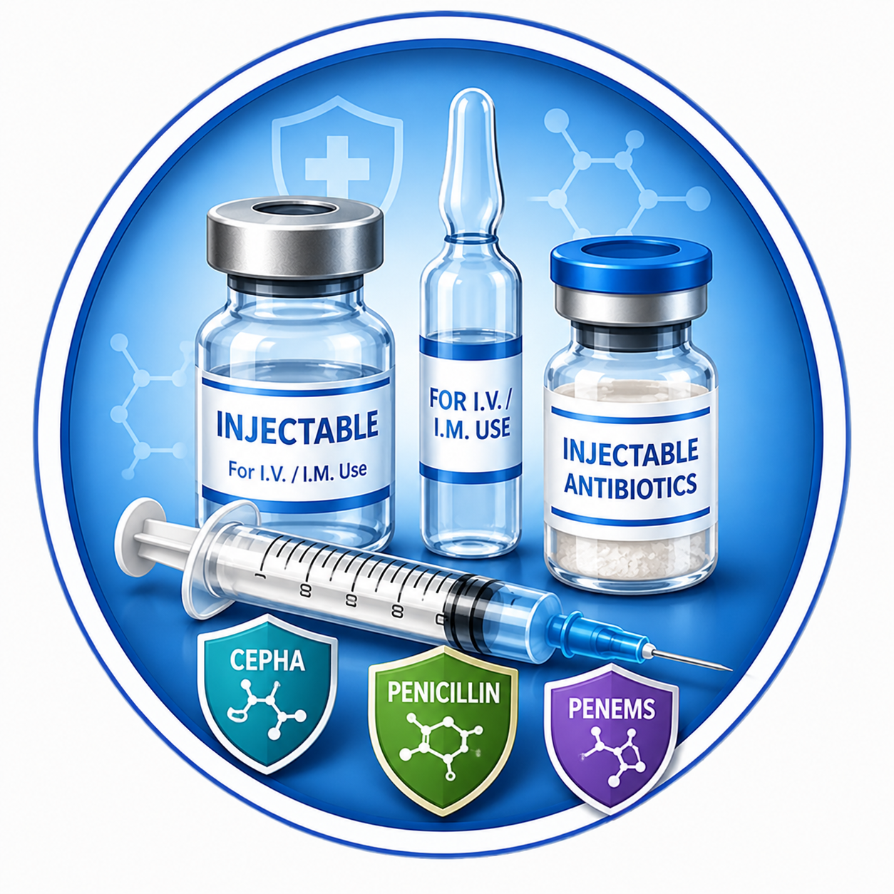 Injectables – Cepha, Penicillin, Penems